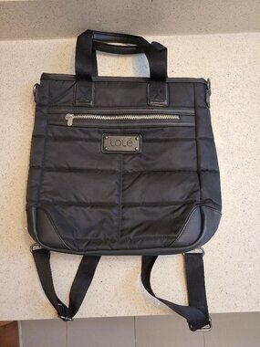 Lolë Black Convertible Tote Backpack Crossbody Bag – Excellent Condition